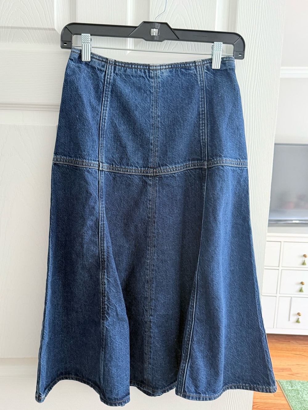 NWOT Madewell dropwaist midi denim skirt - Picture 3 of 8